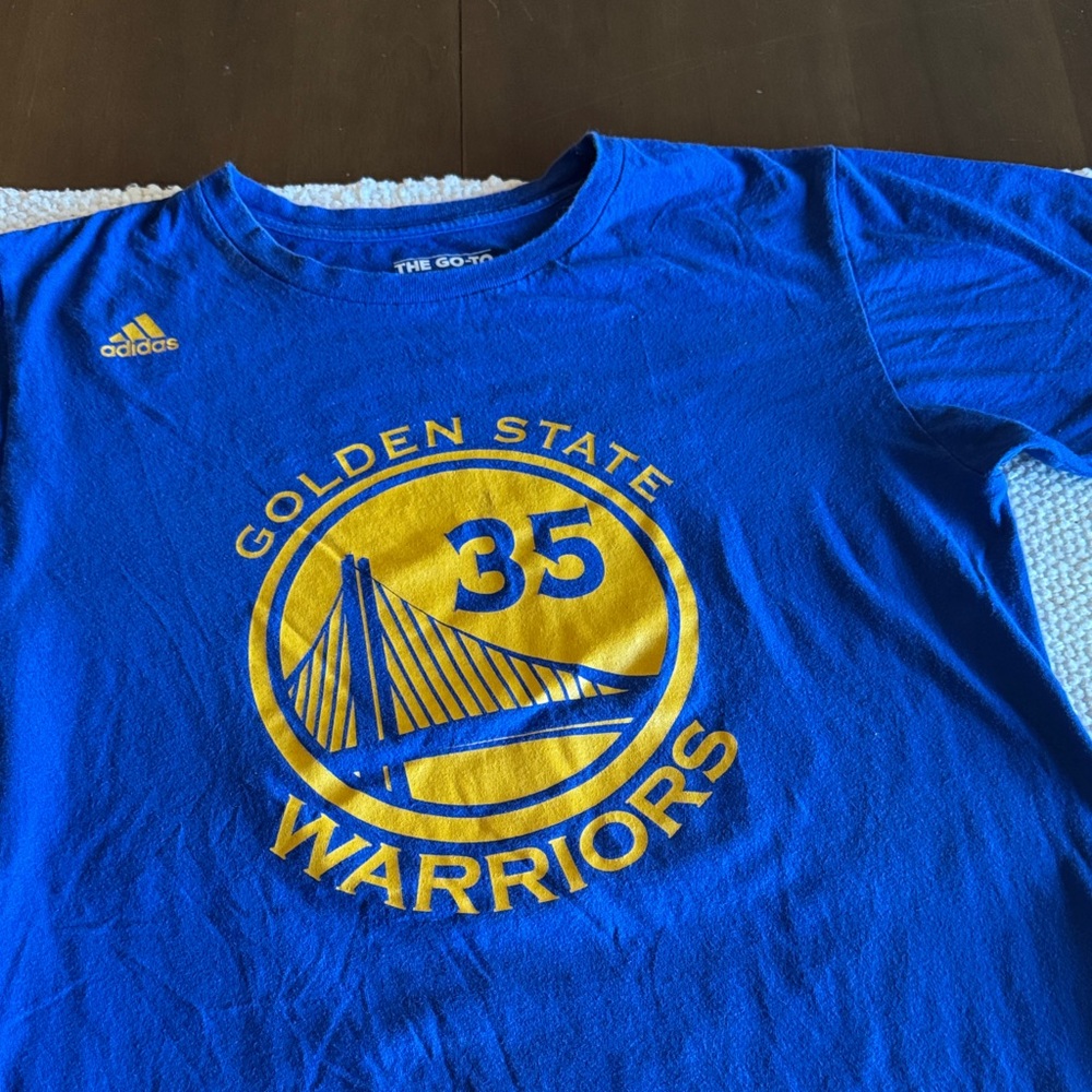 Adidas Blue and Yellow Warriors Durant Tee